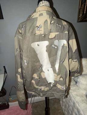 Vlone Dice Camo Embroidered Denim Jacket